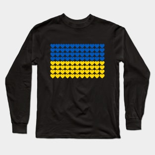 Ukrainian Flag of Hearts Long Sleeve T-Shirt